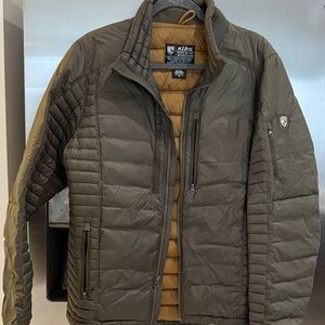 Kuhl Men's Olive and Tan Puffer Jacket